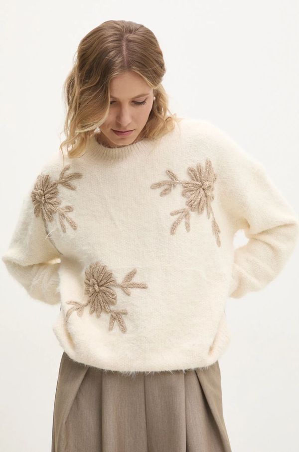 Answear Lab Pulover Answear Lab za žene, boja: bež