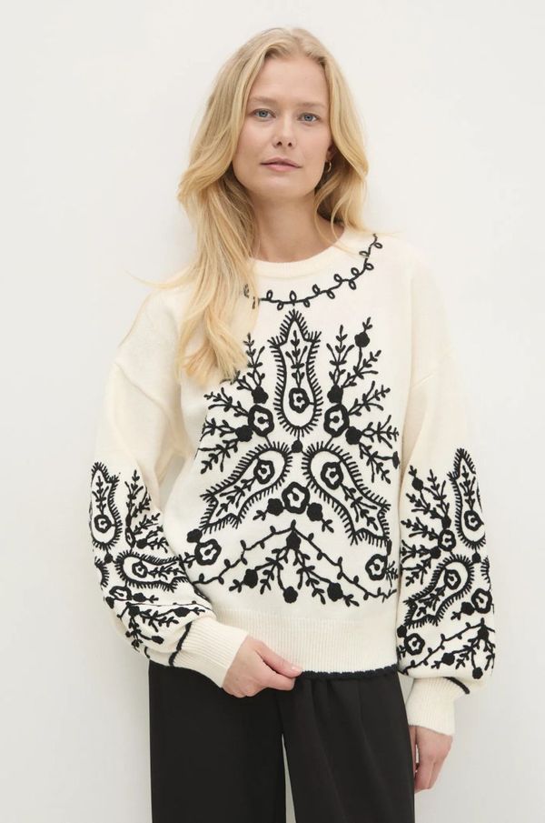 Answear Lab Pulover Answear Lab za žene, boja: bež