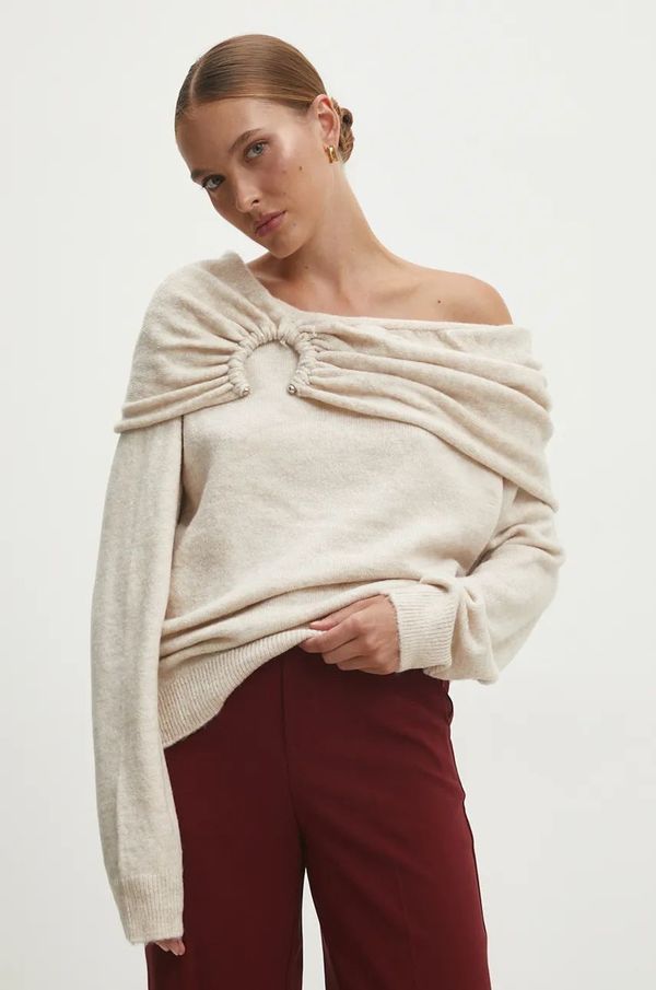 Answear Lab Pulover Answear Lab za žene, boja: bež