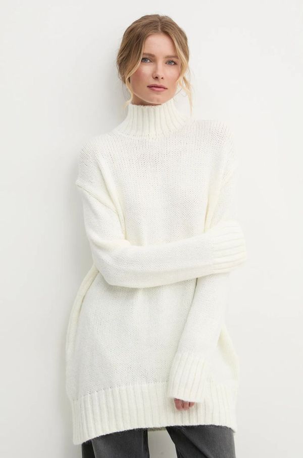 Answear Lab Pulover Answear Lab za žene, boja: bež, lagani, s dolčevitom