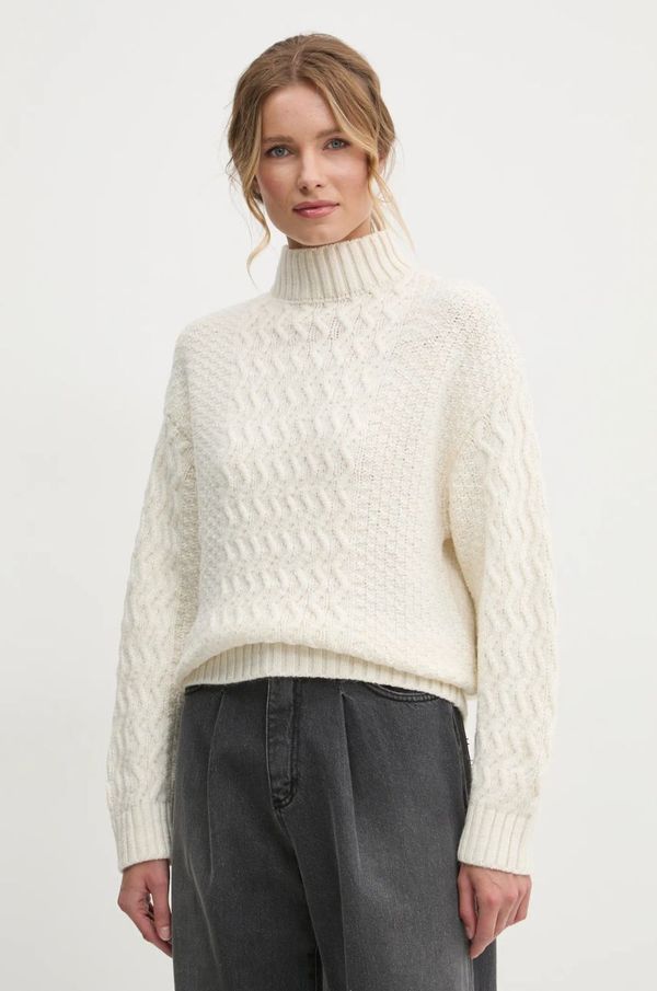 Answear Lab Pulover Answear Lab za žene, boja: bež, lagani, s poludolčevitom