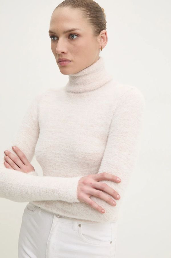 Answear Lab Pulover Answear Lab za žene, boja: bež, s dolčevitom