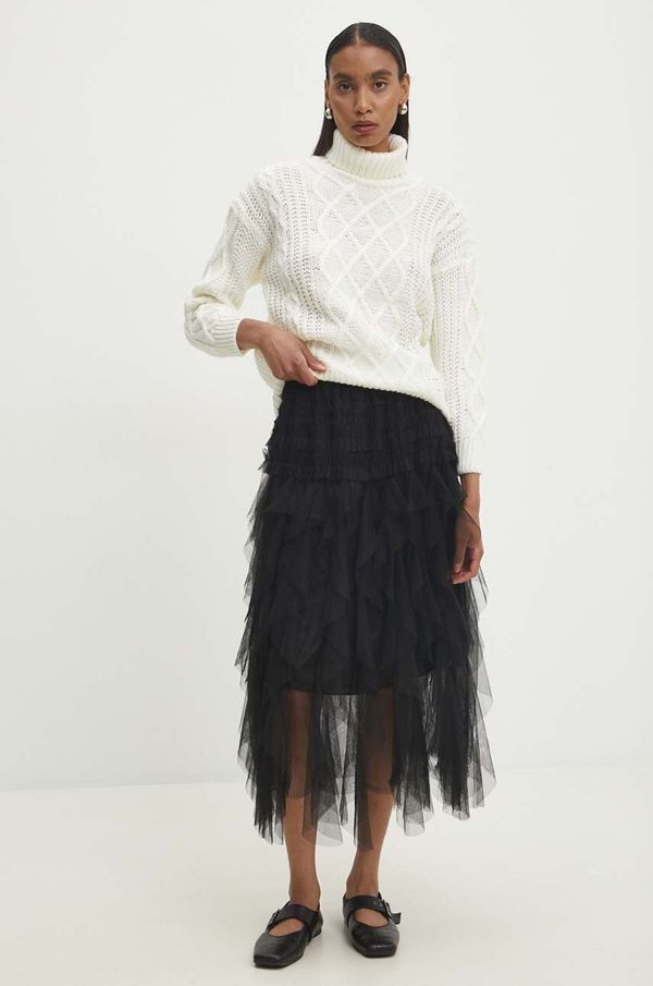 Answear Lab Pulover Answear Lab za žene, boja: bež, s dolčevitom