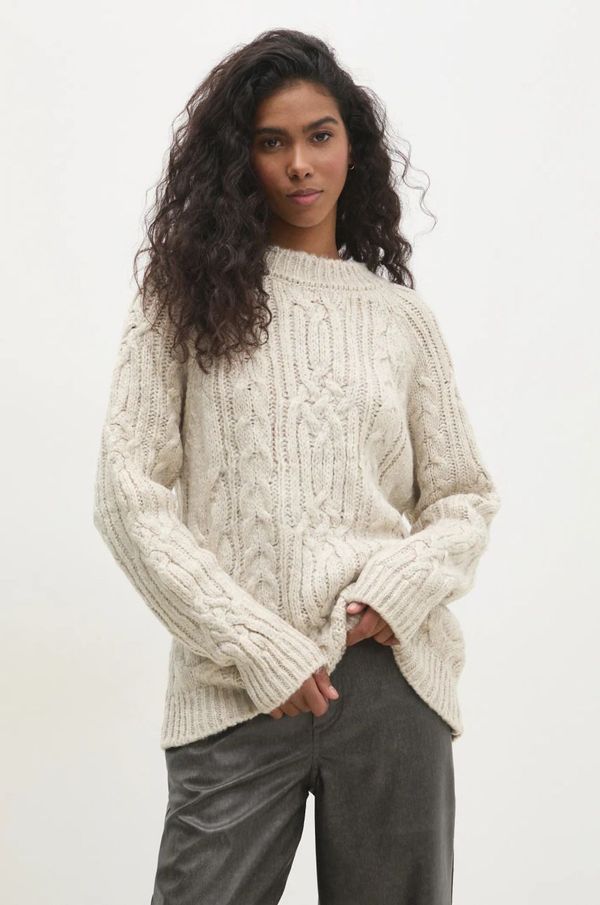 Answear Lab Pulover Answear Lab za žene, boja: bež, s poludolčevitom