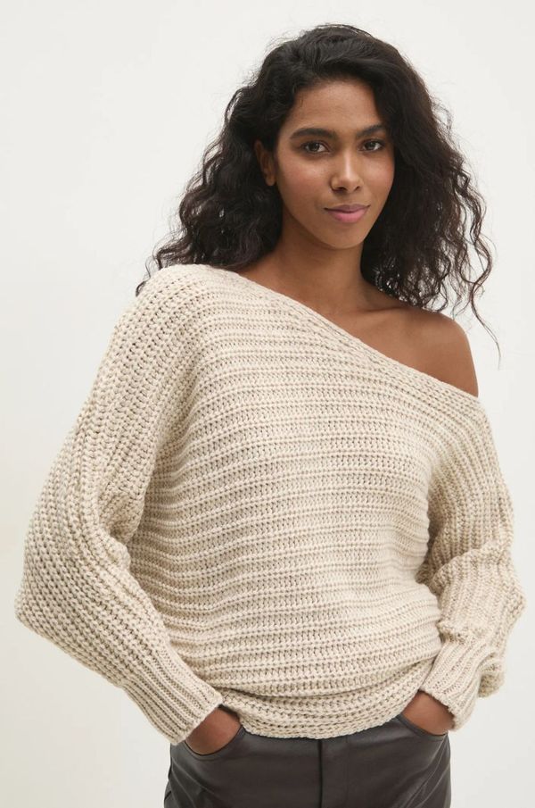 Answear Lab Pulover Answear Lab za žene, boja: bež, topli