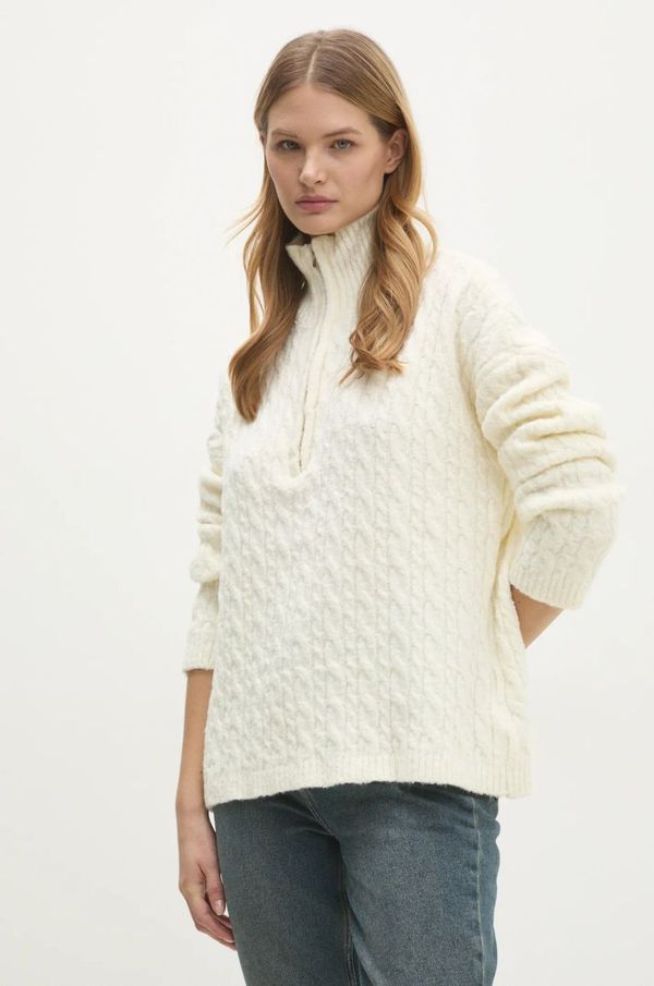 Answear Lab Pulover Answear Lab za žene, boja: bež, topli, s dolčevitom