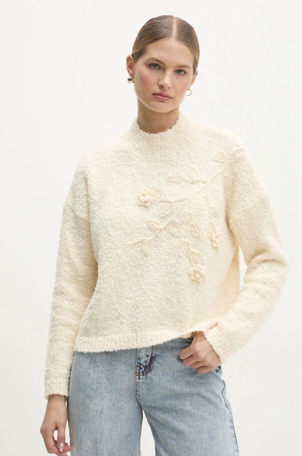 Answear Lab Pulover Answear Lab za žene, boja: bež, topli, s poludolčevitom