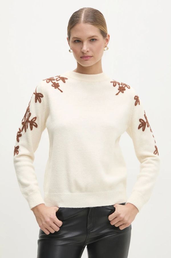 Answear Lab Pulover Answear Lab za žene, boja: bež