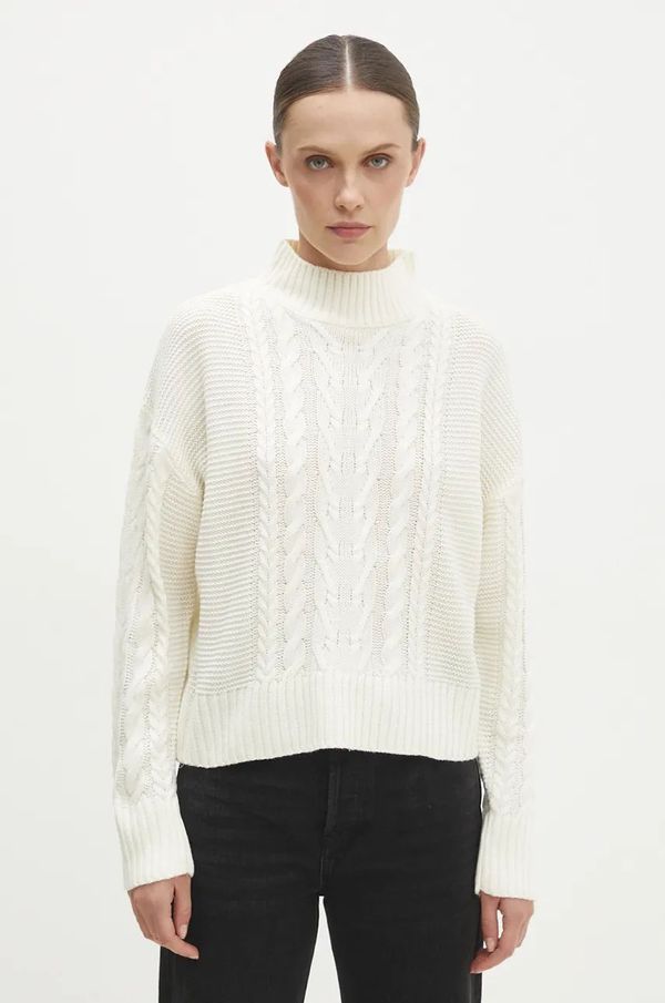 Answear Lab Pulover Answear Lab za žene, boja: bijela, lagani, s poludolčevitom