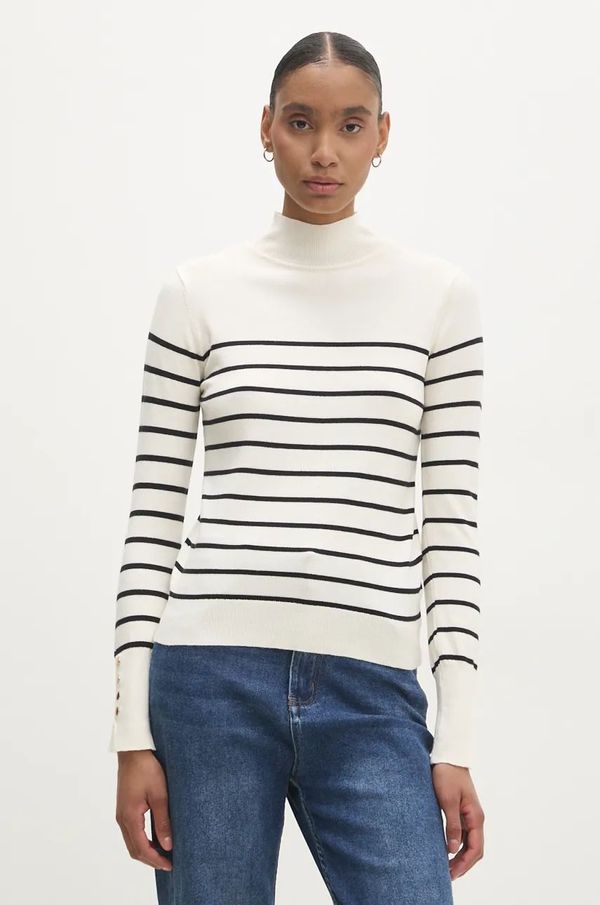 Answear Lab Pulover Answear Lab za žene, boja: bijela, lagani, s poludolčevitom