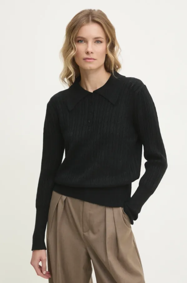 Answear Lab Pulover Answear Lab za žene, boja: crna, lagani