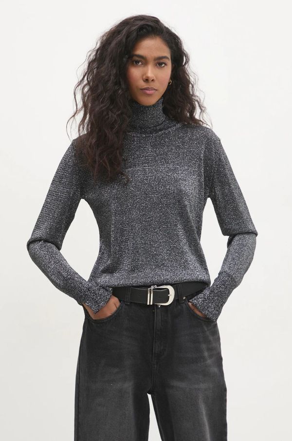 Answear Lab Pulover Answear Lab za žene, boja: crna, lagani, s dolčevitom