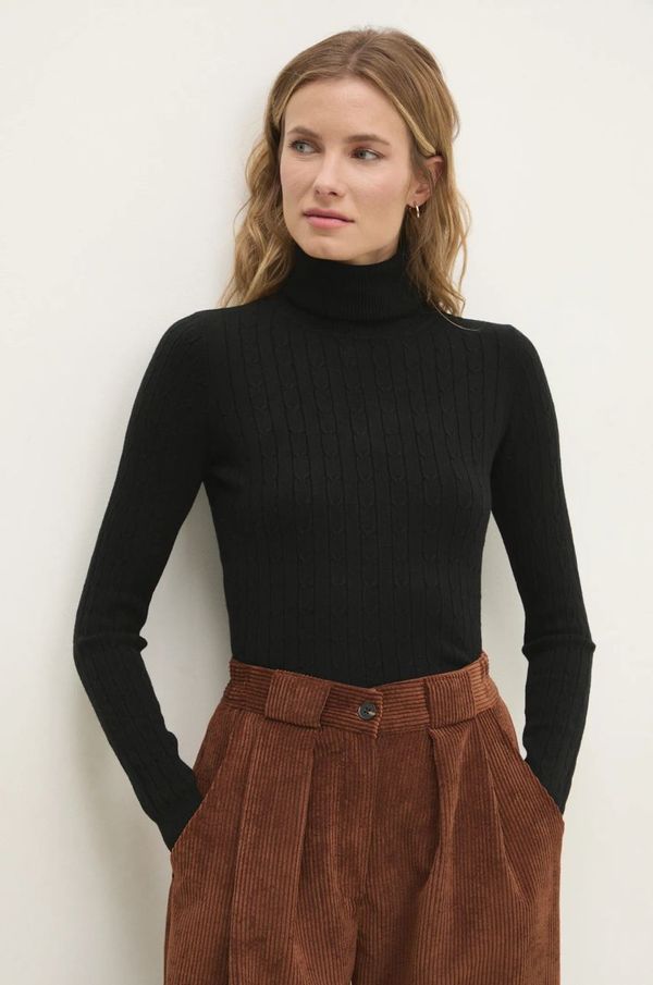 Answear Lab Pulover Answear Lab za žene, boja: crna, lagani, s dolčevitom