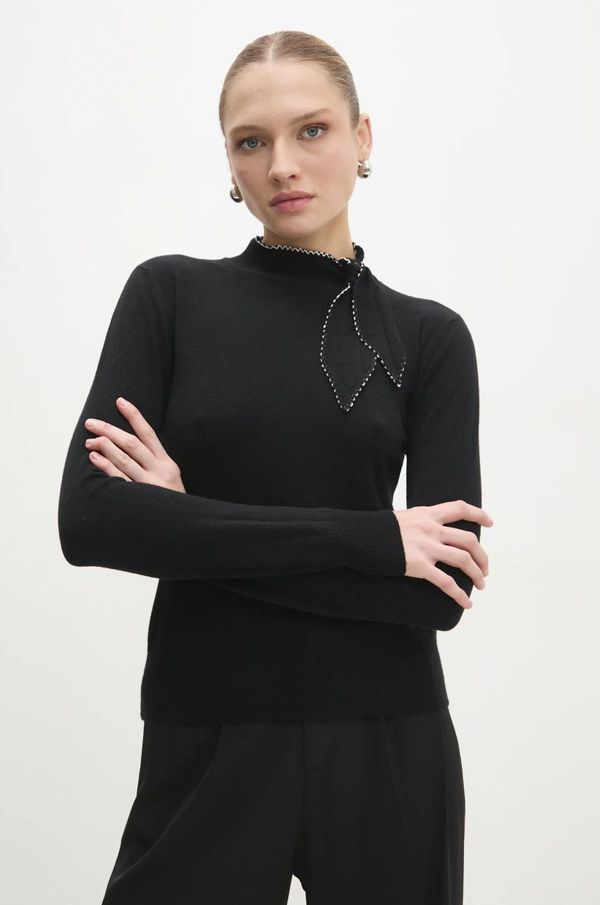 Answear Lab Pulover Answear Lab za žene, boja: crna, lagani, s poludolčevitom