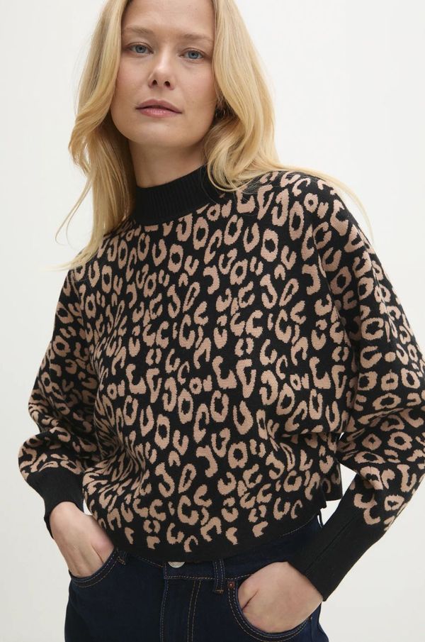 Answear Lab Pulover Answear Lab za žene, boja: crna, s poludolčevitom