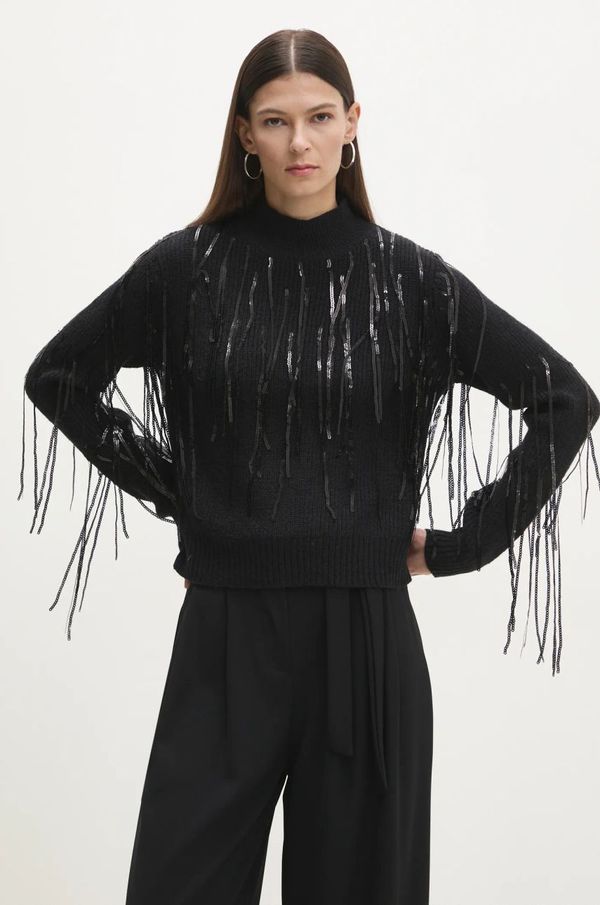 Answear Lab Pulover Answear Lab za žene, boja: crna, s poludolčevitom