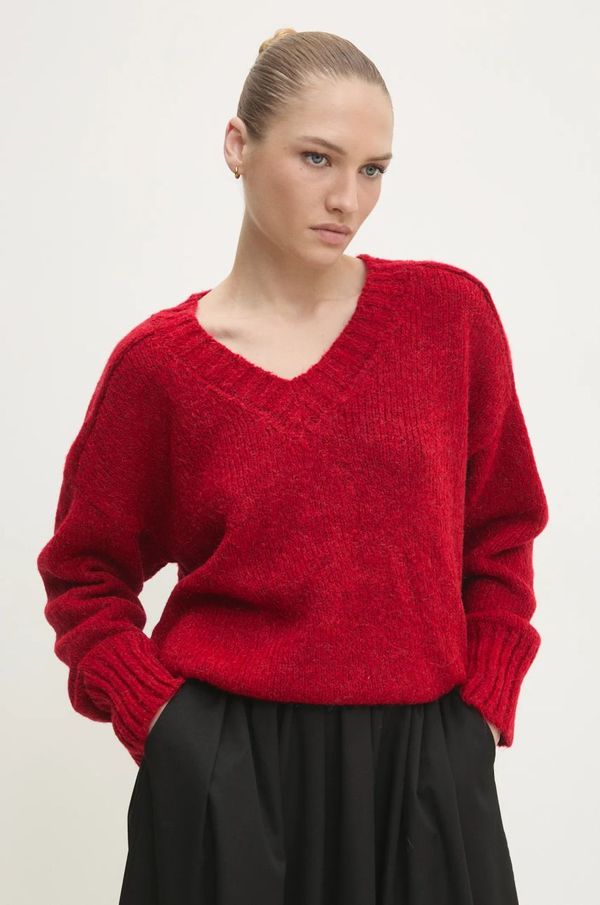 Answear Lab Pulover Answear Lab za žene, boja: crvena