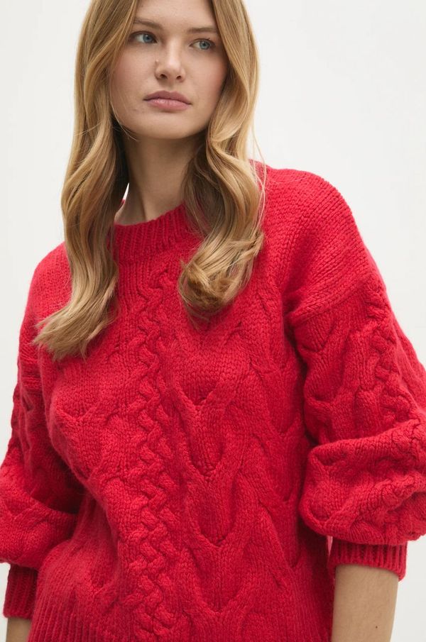 Answear Lab Pulover Answear Lab za žene, boja: crvena, topli