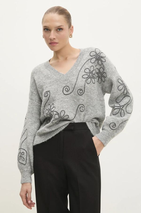 Answear Lab Pulover Answear Lab za žene, boja: siva