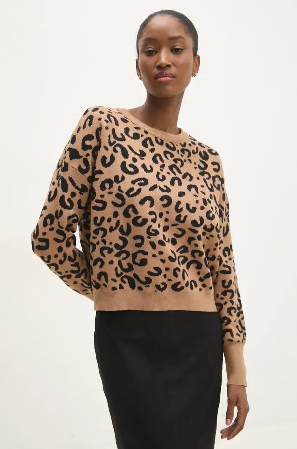 Answear Lab Pulover Answear Lab za žene, boja: smeđa, lagani