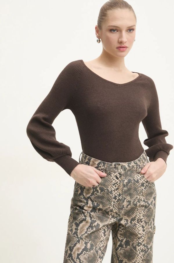 Answear Lab Pulover Answear Lab za žene, boja: smeđa, lagani