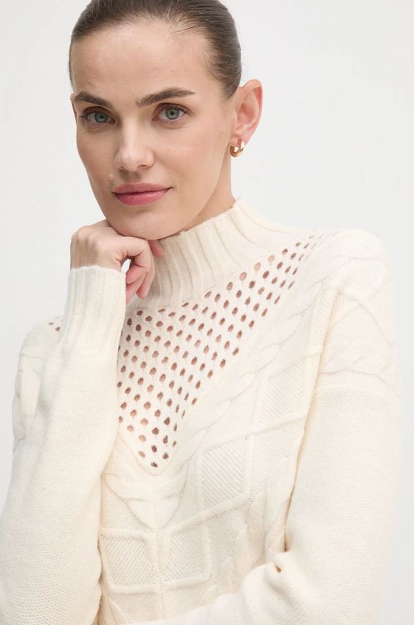 Artigli Pulover Artigli za žene, boja: bež, s dolčevitom, ACMA000109