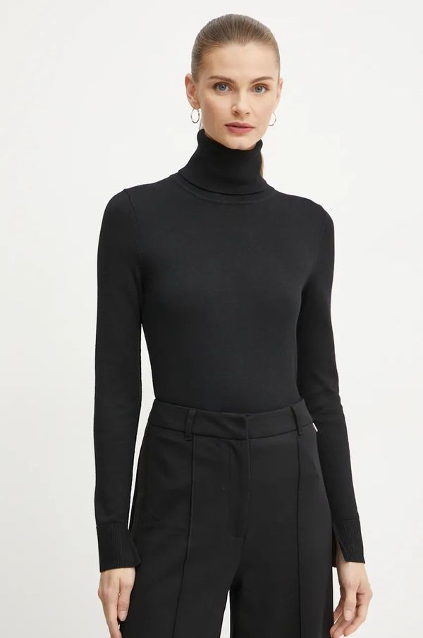 Boss Orange Pulover Boss Orange za žene, boja: crna, lagani, s dolčevitom, 50535524