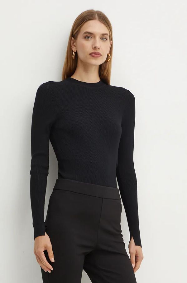 Boss Pulover BOSS za žene, boja: crna, lagani, 50489430