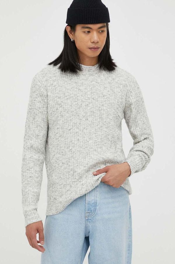 Bruuns Bazaar Pulover Bruuns Bazaar Waf Luke za muškarce, boja: siva