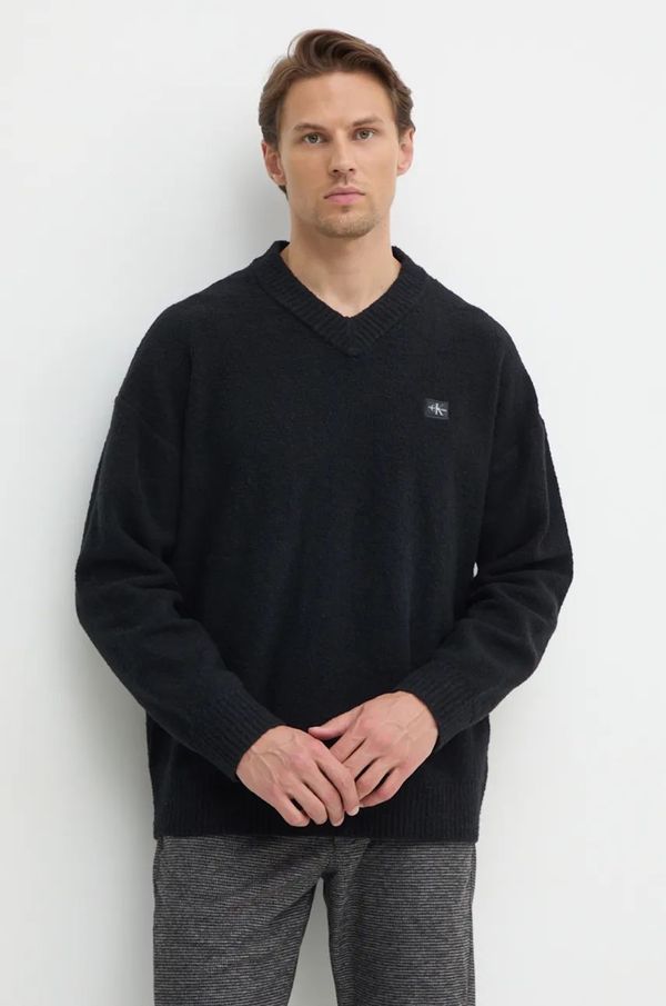 Calvin Klein Jeans Pulover Calvin Klein Jeans za muškarce, boja: crna, topli, J30J326452