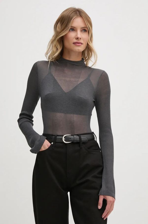 Calvin Klein Jeans Pulover Calvin Klein Jeans za žene, boja: siva, lagani, s poludolčevitom, J20J224300