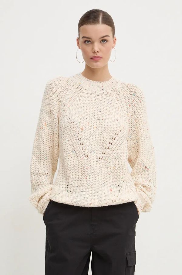 Desigual Pulover Desigual DERBY za žene, boja: bež, lagani, s poludolčevitom, 24WWJF73