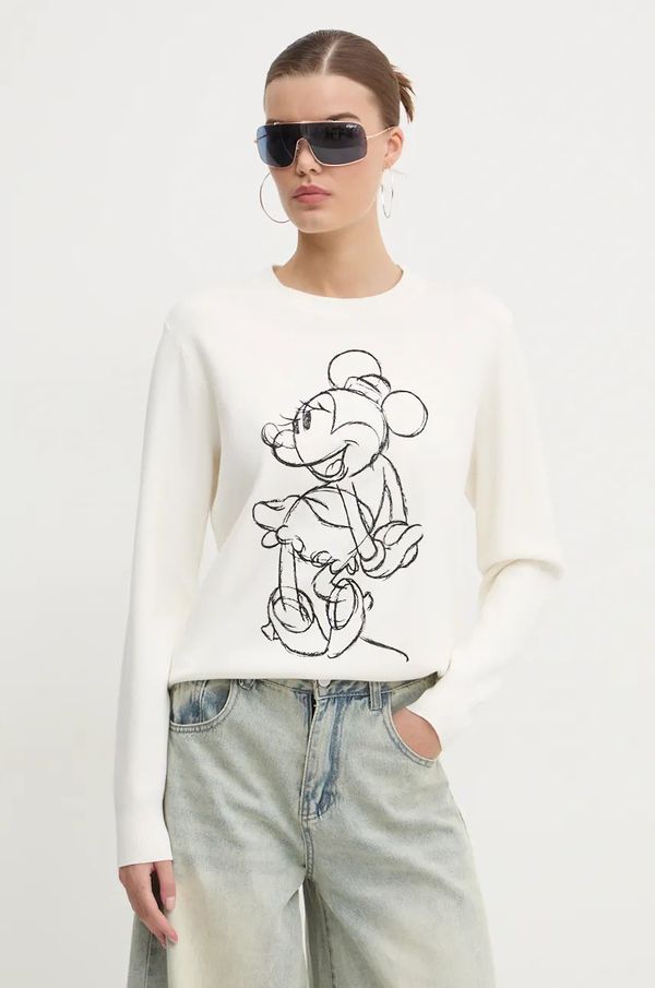Desigual Pulover Desigual MINNIE MOUSE za žene, boja: bež, 24WWJF77
