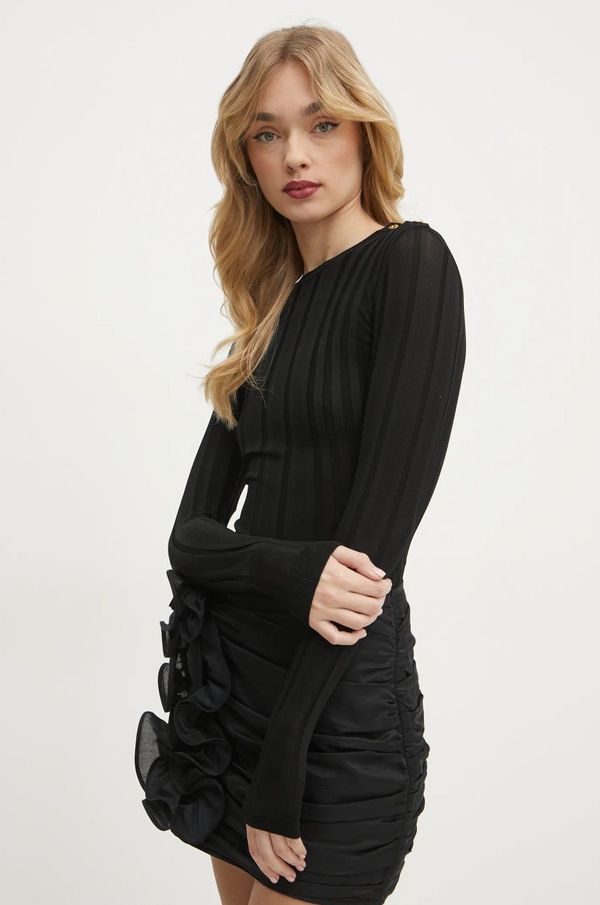 Elisabetta Franchi Pulover Elisabetta Franchi za žene, boja: crna, lagani, MK42S51E2