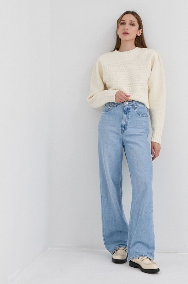 For Love & Lemons Pulover For Love & Lemons za žene, boja: krem