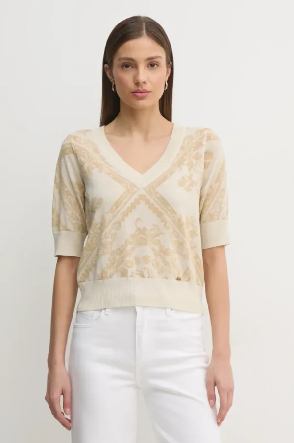 Gaudi Pulover Gaudi za žene, boja: bež, lagani, 511BD53025