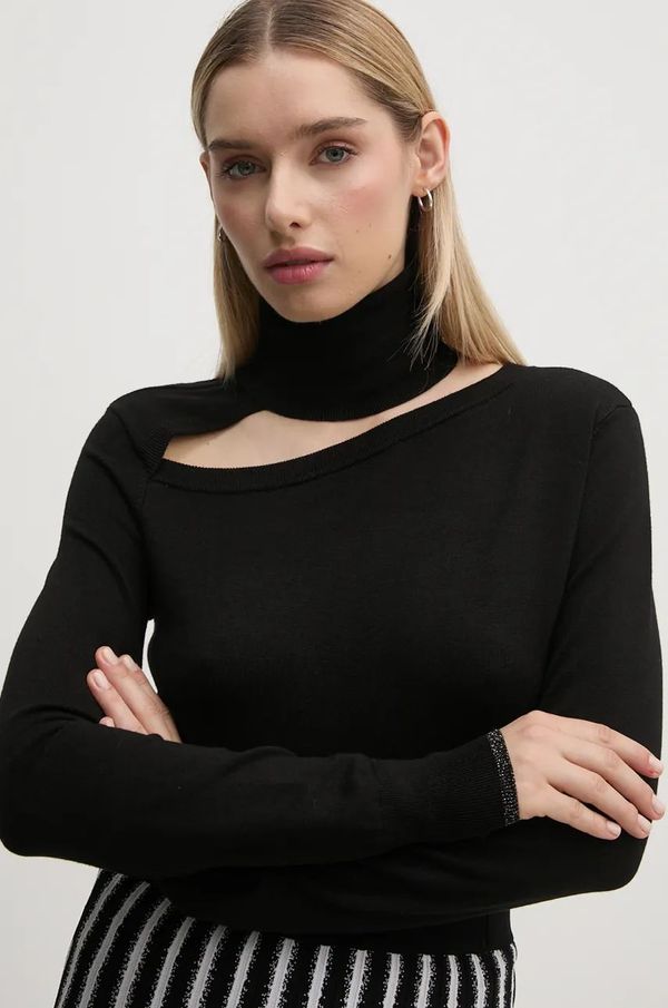 Gaudi Pulover Gaudi za žene, boja: crna, s dolčevitom, 421BD53013