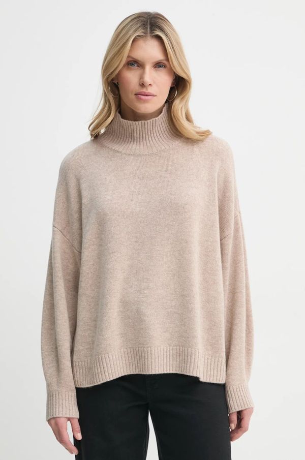 Gestuz Pulover Gestuz za žene, boja: bež, lagani, s dolčevitom, 10909851
