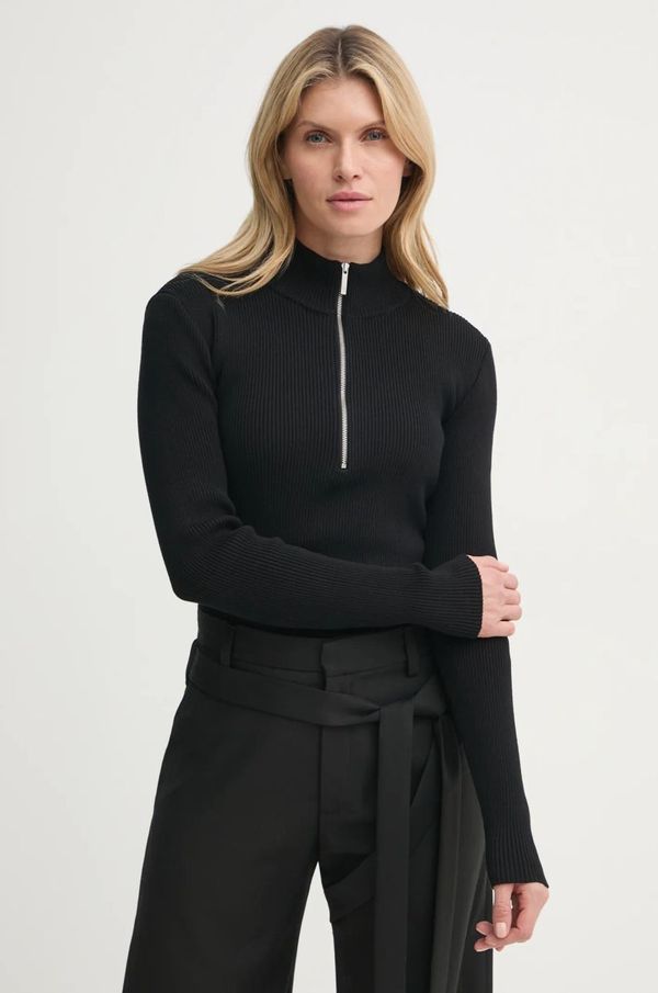 Gestuz Pulover Gestuz za žene, boja: crna, lagani, s poludolčevitom, 10909819