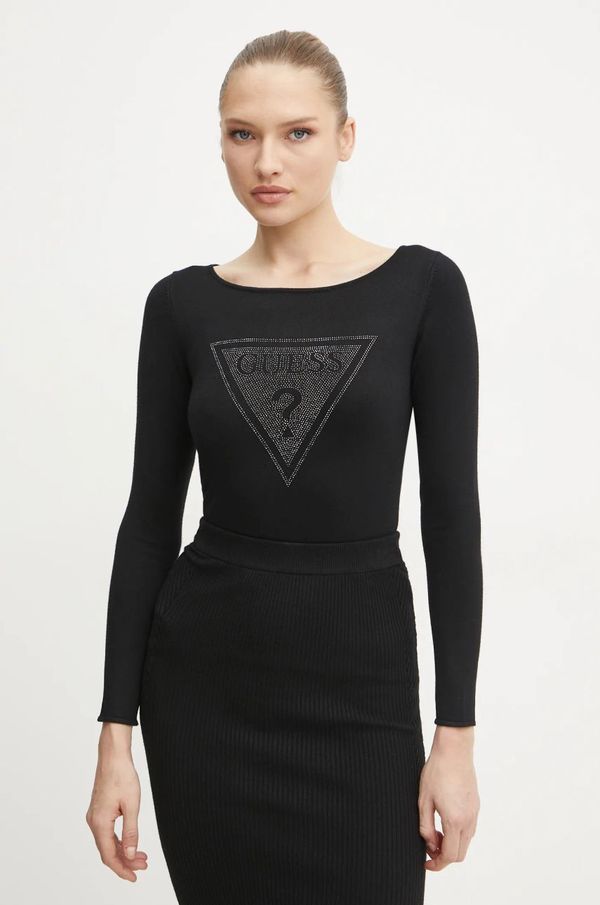 Guess Pulover Guess ELIZA za žene, boja: crna, lagani, W5RR01 Z2YK2