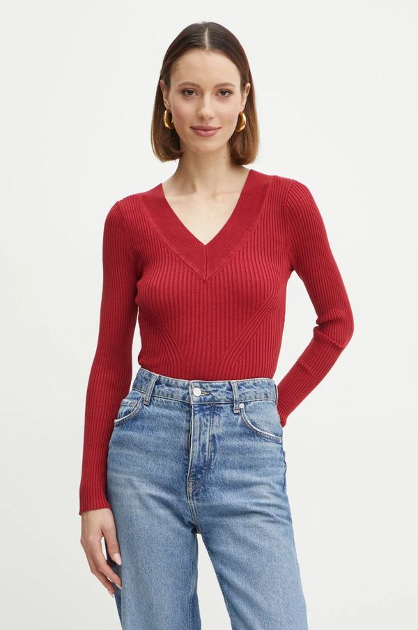 Guess Pulover Guess KATELYN za žene, boja: crvena, lagani, W5RR07 Z2V62