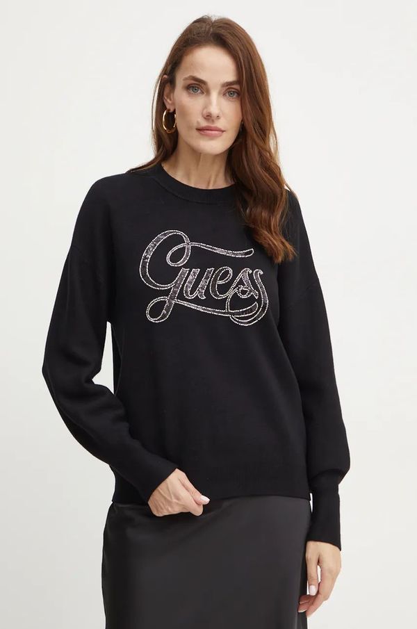 Guess Pulover Guess LAURA za žene, boja: crna, W4BR07 Z26I2