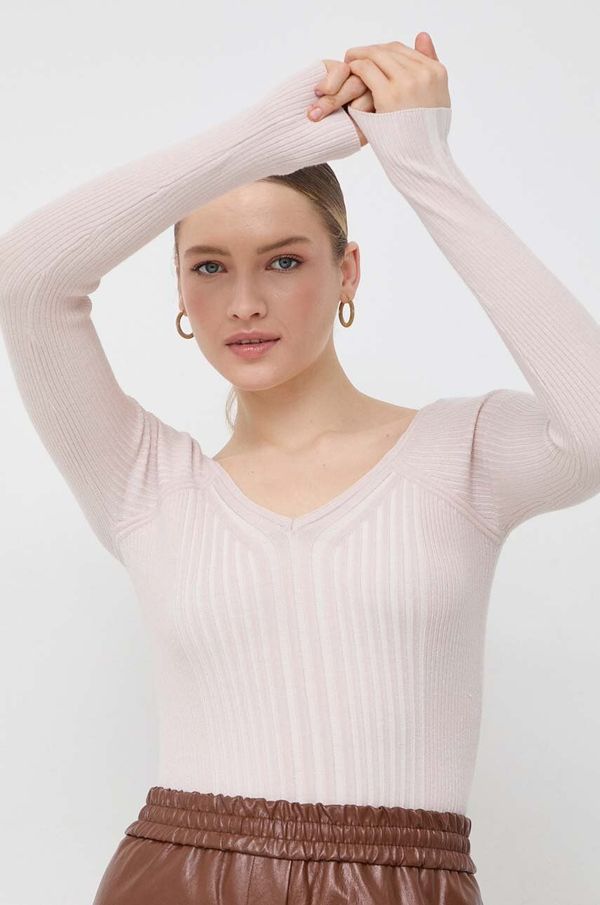 Guess Pulover Guess za žene, boja: bež, lagani