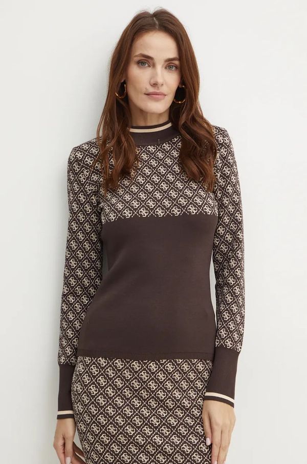 Guess Pulover Guess za žene, boja: smeđa, lagani