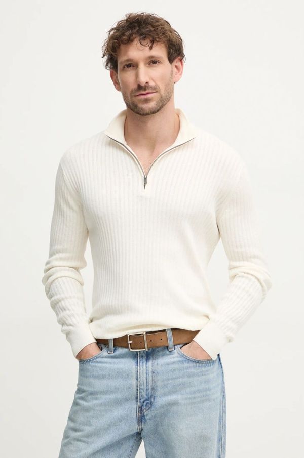 Hackett London Pulover Hackett London za muškarce, boja: bež, lagani, HM703275