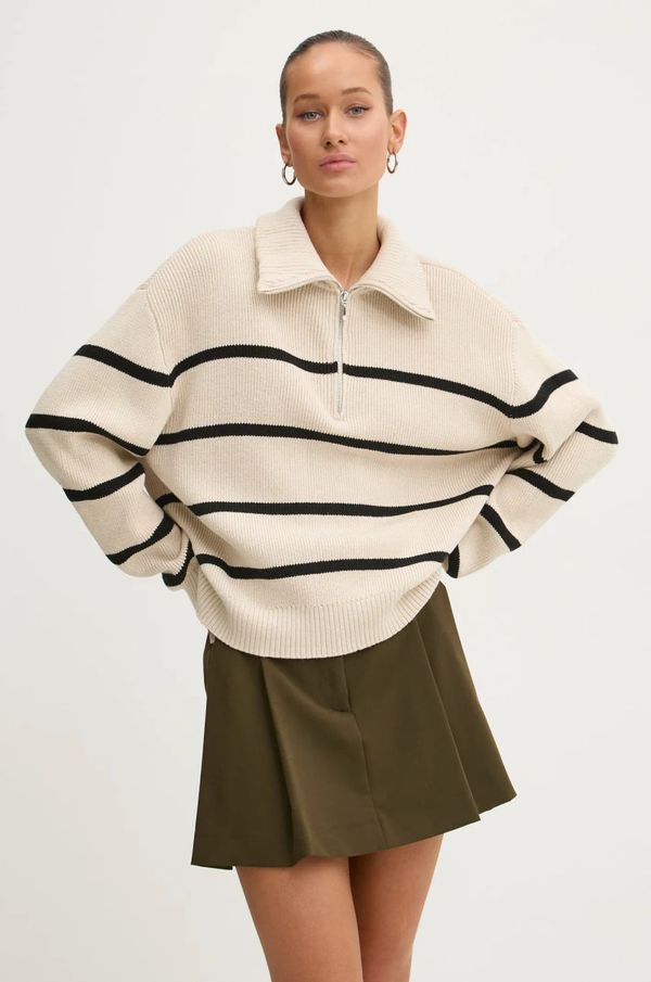 Hollister Co. Pulover Hollister Co. za žene, boja: bež, s poludolčevitom, KI350-4256