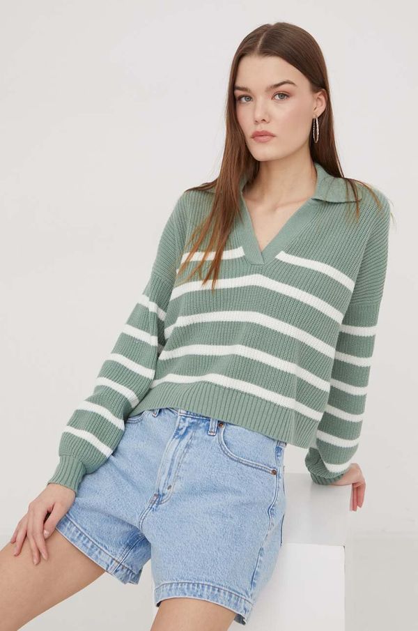 Hollister Co. Pulover Hollister Co. za žene, boja: tirkizna