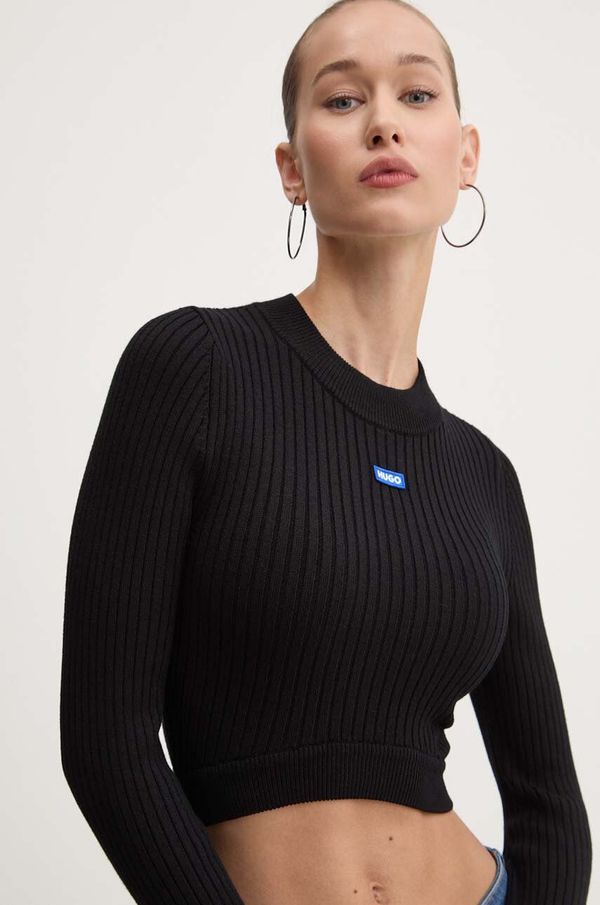 Hugo Blue Pulover Hugo Blue za žene, boja: crna, lagani, 50518280