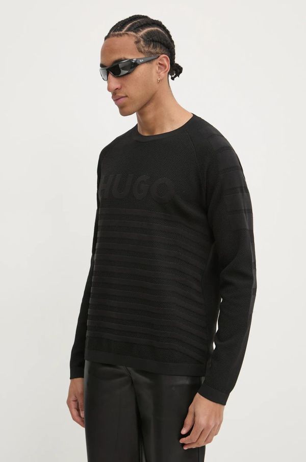 Hugo Pulover HUGO za muškarce, boja: crna, lagani, 50531839