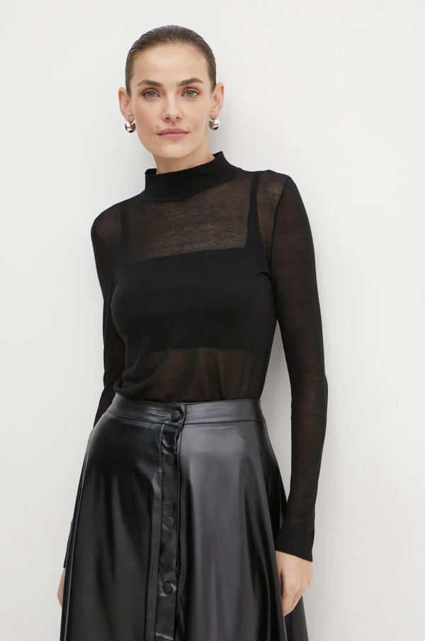 MICHAEL Michael Kors Pulover i top MICHAEL Michael Kors boja: crna, lagani, s poludolčevitom, MF460YAECL